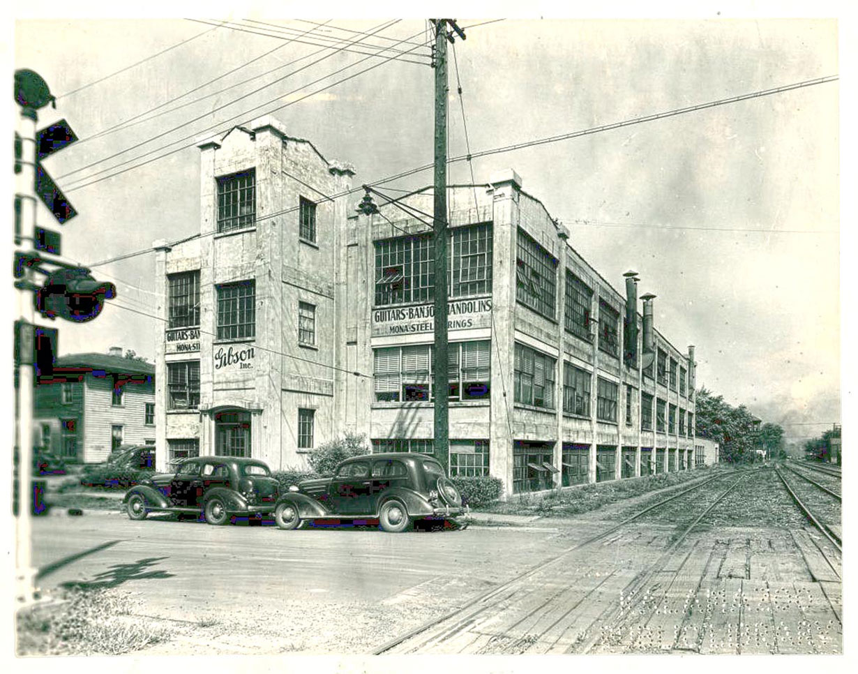 Die ehemalige Gibson Fabrik in Kalamazoo, Michigan