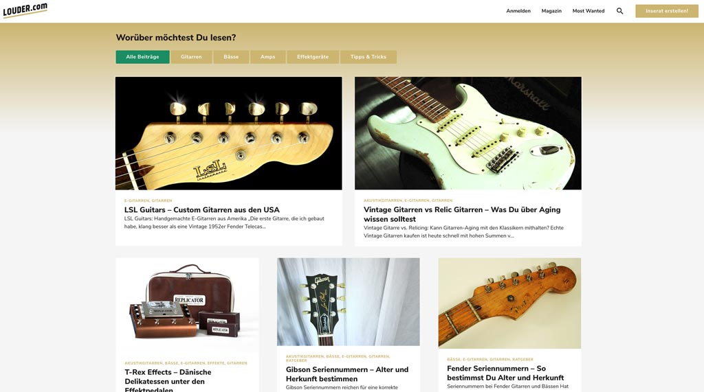 Immer geile redaktionelle Artikel im Legendary-Guitars.com Magazin