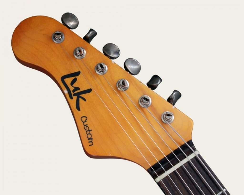 LUK Guitars Rebel Headstock. Copyright @ Eich Amplification.