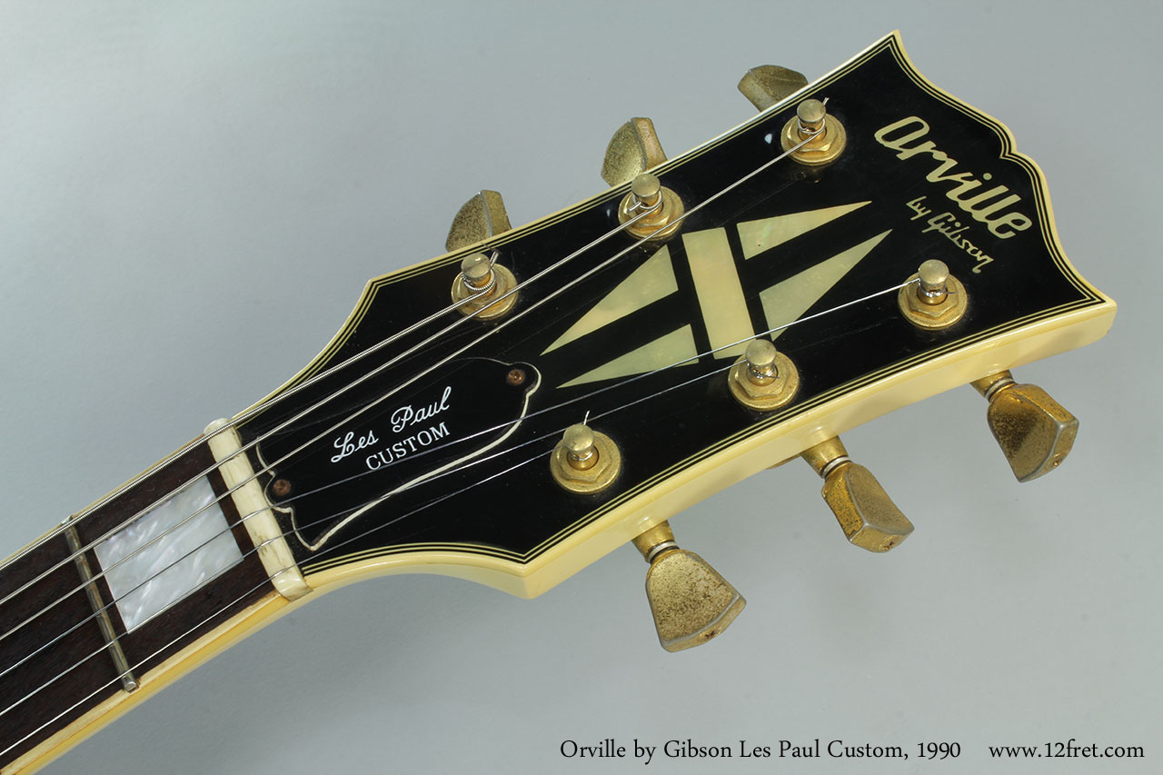 Der Headstock einer Orville by Gibson Les Paul Custom
